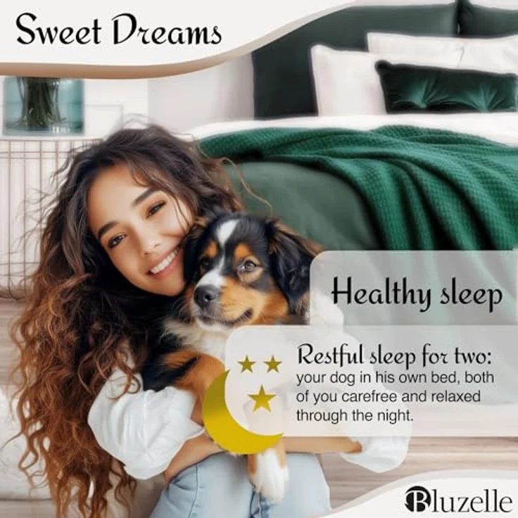bluzelle Hundebett für kleine Hunde & Katzen, Waschbar rutschfest Flauschig Plüsch Teddy-Fell, Größe S, Grau – Bild 3