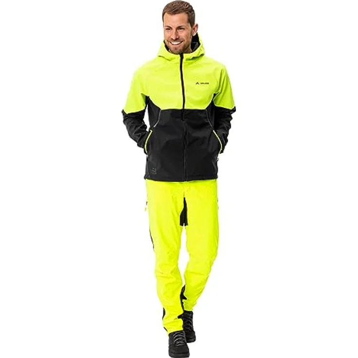VAUDE Fahrradjacke Herren Softshell-Fahrradjacke QIMSA, wind- und wasserdicht, reflektierende Designelemente, grau – Bild 7