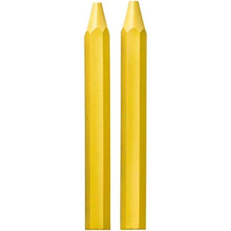 KWB 2er Set Signierkreide, gelb, Ø 110 mm x 11 mm, für Metal, Karton, Metal u. v. m.