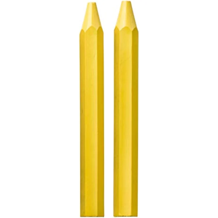 KWB 2er Set Signierkreide, gelb, Ø 110 mm x 11 mm, für Metal, Karton, Metal u. v. m. – Bild 1