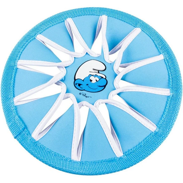DUVO+ Frisbee "Die Schlümpfe" Heftischlumpf, blau, Neopren, schwimmfähig, ca. 24,5 x 24,5 x 1 cm – Bild 1