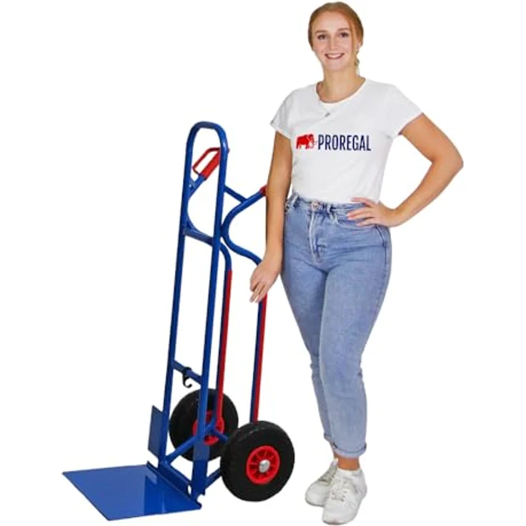 PROREGAL® Sackkarre Transportkarre RAGNAR XXL, klappbar 250 kg Tragkraft, robuste Stahlkonstruktion, 40 x 30 cm Schaufel, 2 pannensichere Räder – Bild 3