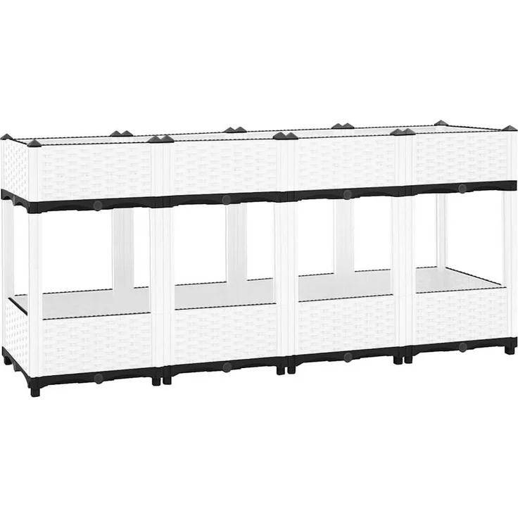 vidaXL Hochbeet, weiß, aus langlebigem Polypropylen, 160 x 40 x 71 cm