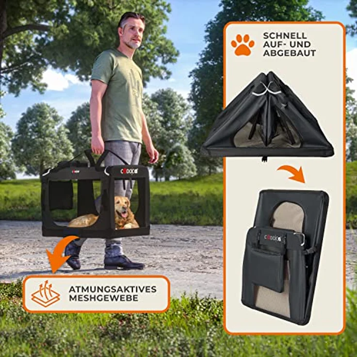 Cadoca Hundetransportbox faltbar Größe M Anthrazit – Bild 4