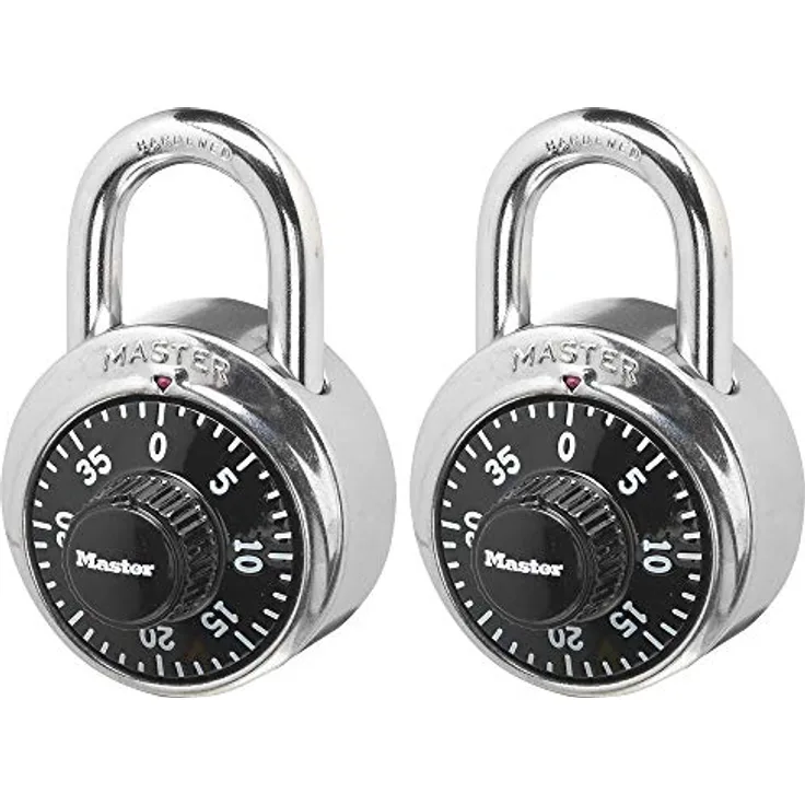 Master Lock 1500T Schließfachschloss Zahlenschloss, Schwarz, 2 Pack