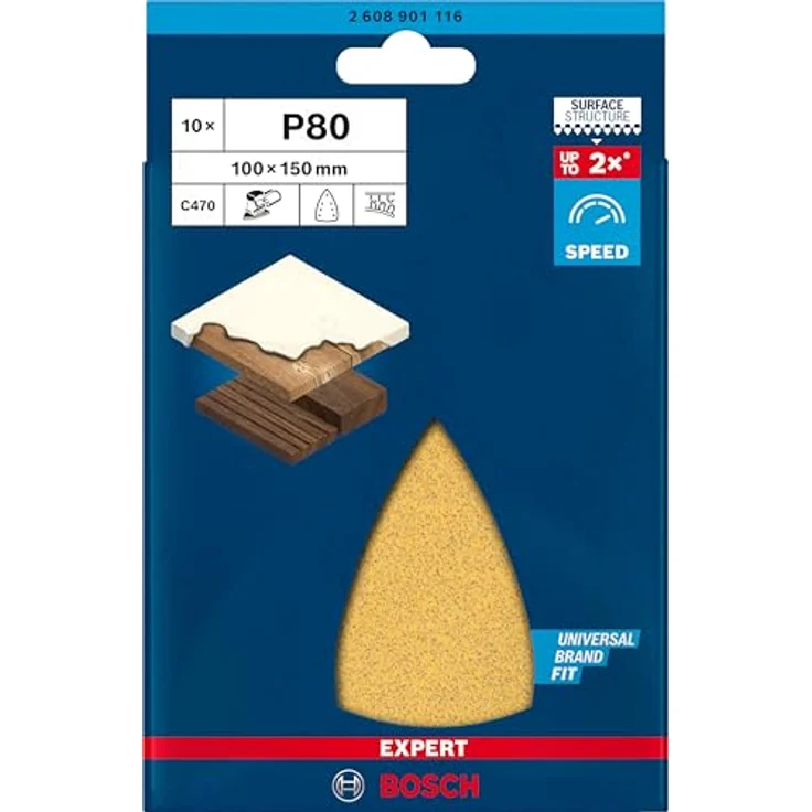 Expert C470 Schleifpapier mit 7 Löchern für Multischleifer, 100 x 150 mm, G 80, 10-tlg. - Preisvergleich – Bild 2