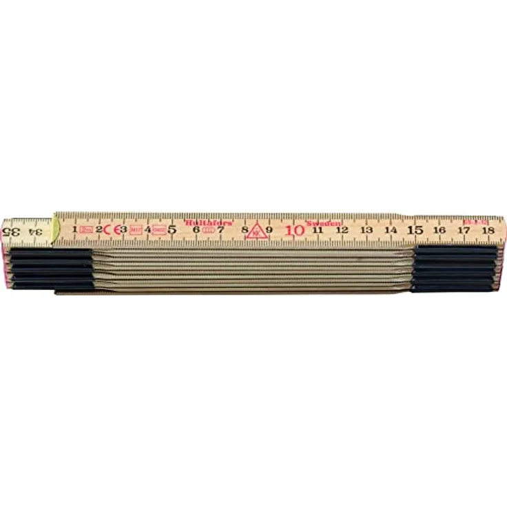 Hultafors Gliedermaßstab (Länge 2 Meter, aus schwedischer Glasbirke, elastische Glieder, verdeckte Gliederverbindung) 480210