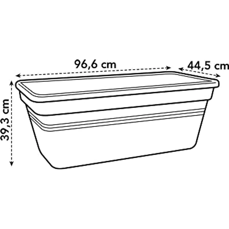 elho Green Basics Garten XXL 100 - Übertopf für Außen - Ø 96.0 x H 39.5 cm - Schwarz/Living Schwarz – Bild 4