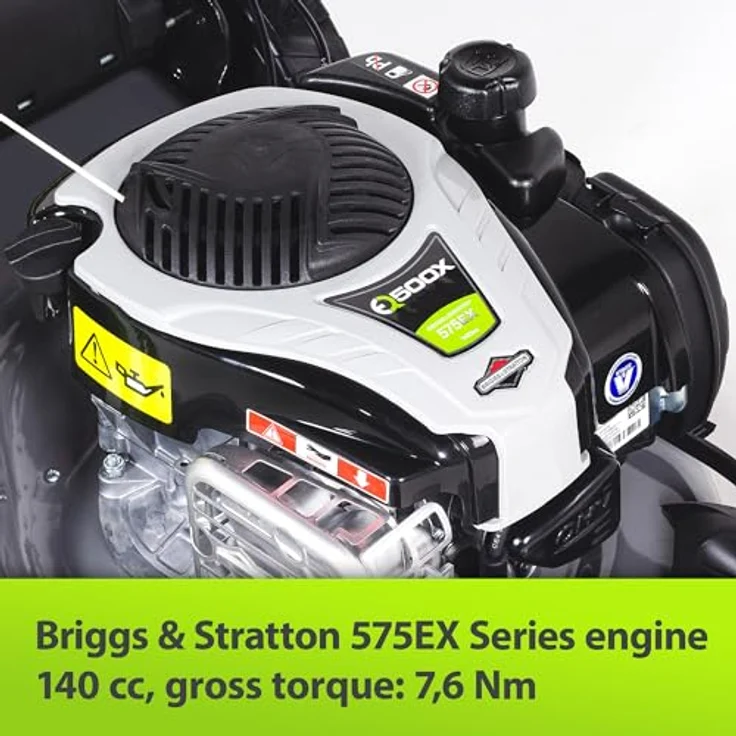 NAC Nac Rasenmäher Diesel B&S 140Cc 575Ex Eq2-500X, Benzin-Rasenmäher mit 75L Grasfangkorb und Mulchfunktion – Bild 4