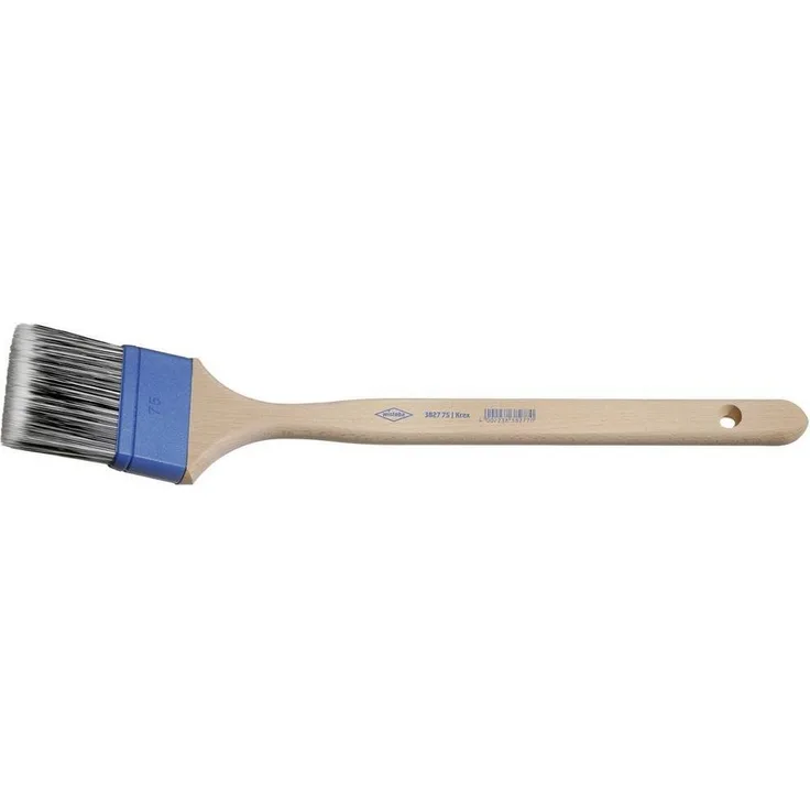 Wistoba Fassadenpinsel, abgewinkelt, VI. Stärke, KREX, Kunstfasern, blaue Kunststoff-Fassung, 35 cm Holzstiel