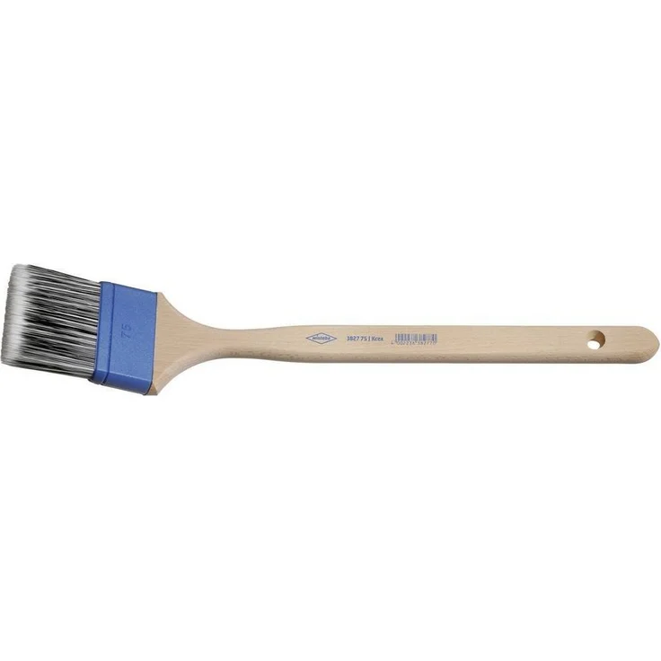 Wistoba Fassadenpinsel, abgewinkelt, VI. Stärke, KREX, Kunstfasern, blaue Kunststoff-Fassung, 35 cm Holzstiel – Bild 1