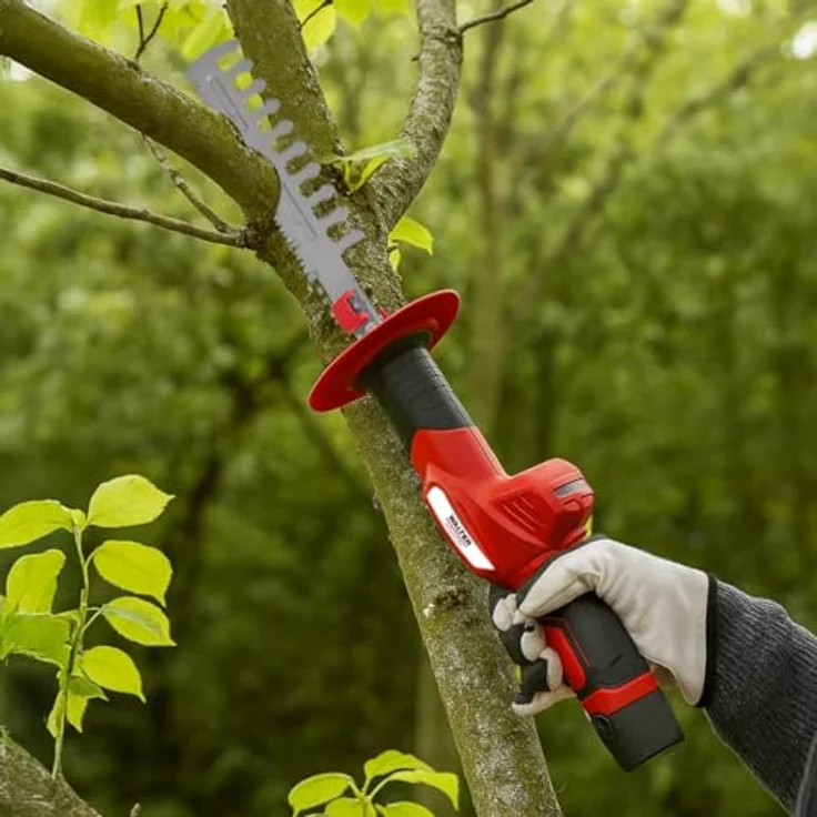 WALTER 2-in-1 Heckenschneider & Astsäge, kabellos, 12V, 2 Akkus, ergonomischer Griff, werkzeugloser Klingenwechsel, leicht & kompakt – Bild 7