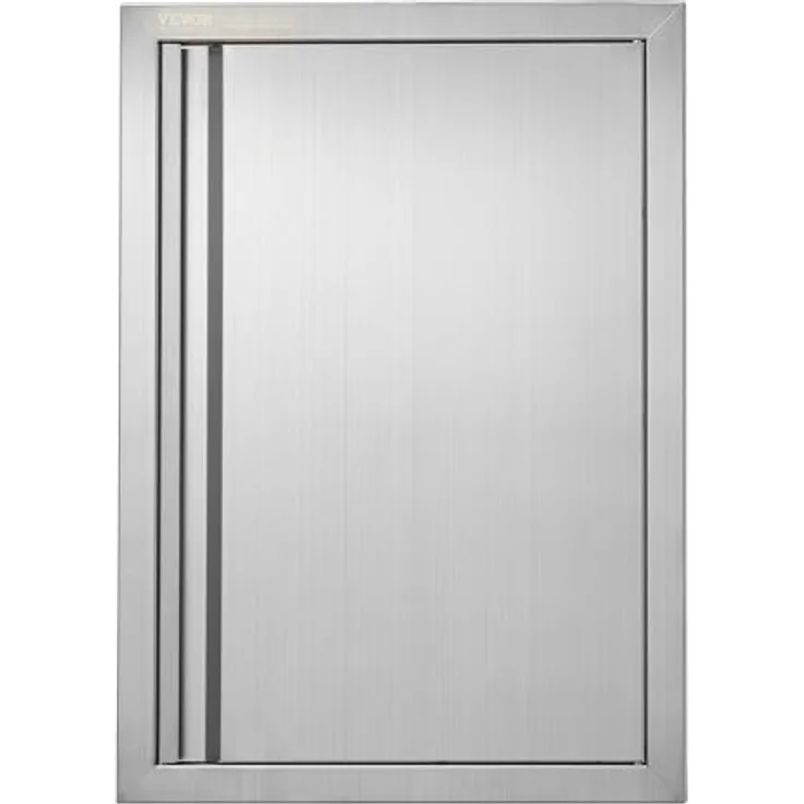 VEVOR Grillzugangstür 432 x 610 mm, Flächenbündige Edelstahltür mit versenkbarem Griff für Außenküchen und Grillstationen