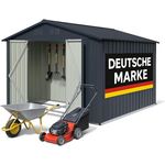 Albatros Profi Gerätehaus XXL, verzinktes Metall in Anthrazit (RAL 7016), 259x313x192cm, 15,5m³, inklusive Schloss & Werkzeughaken, wetterfest