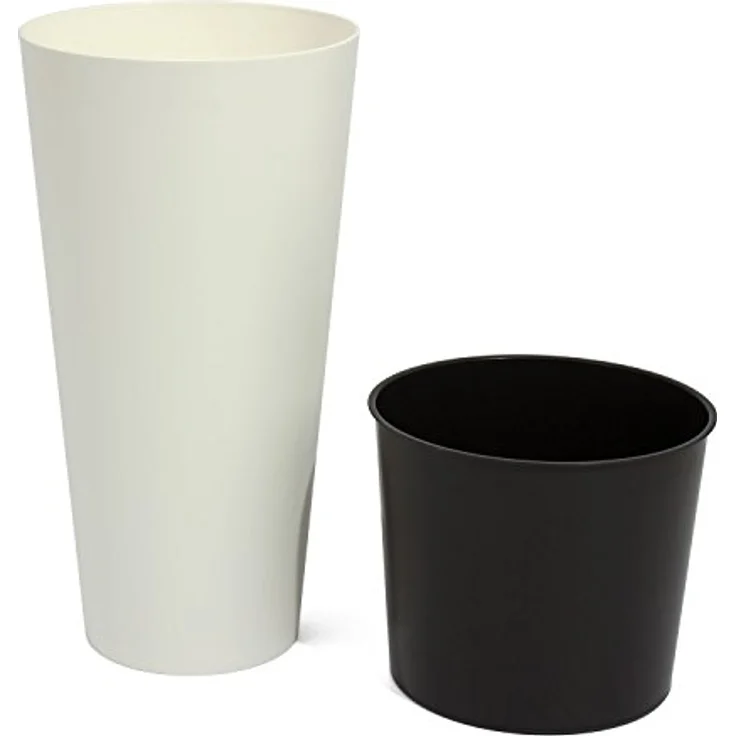 Maceta TUBUS SLIM 27L., dimensiones (mm) 300x300x572, color Blanco – Bild 2