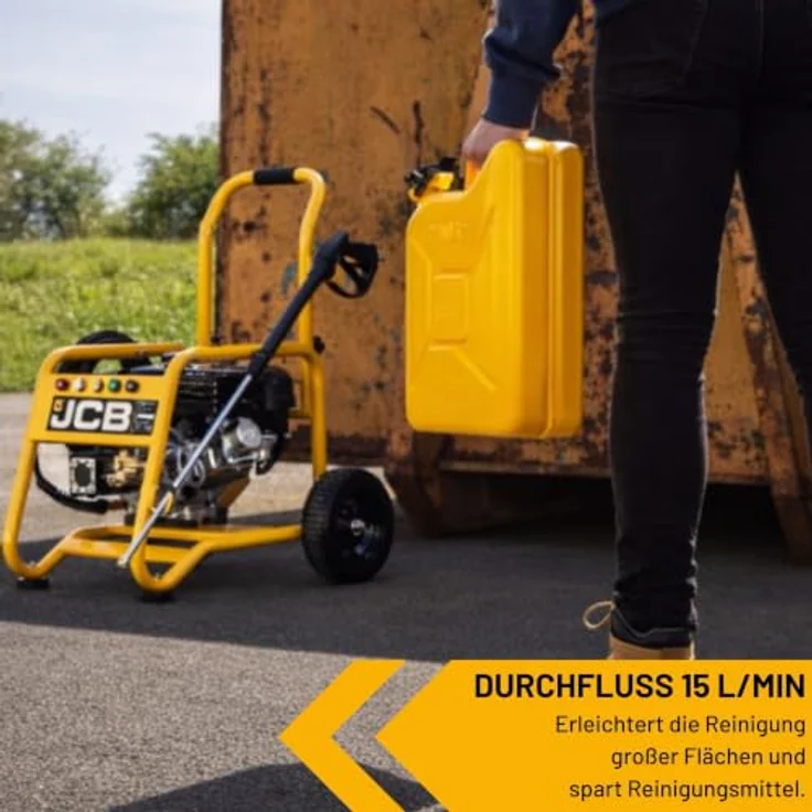 JCB Benzin-Hochdruckreiniger PW15040PP24, 15 PS, 276 bar, 15 l/min, 15 m Schlauch, 5 Düsen – Bild 6