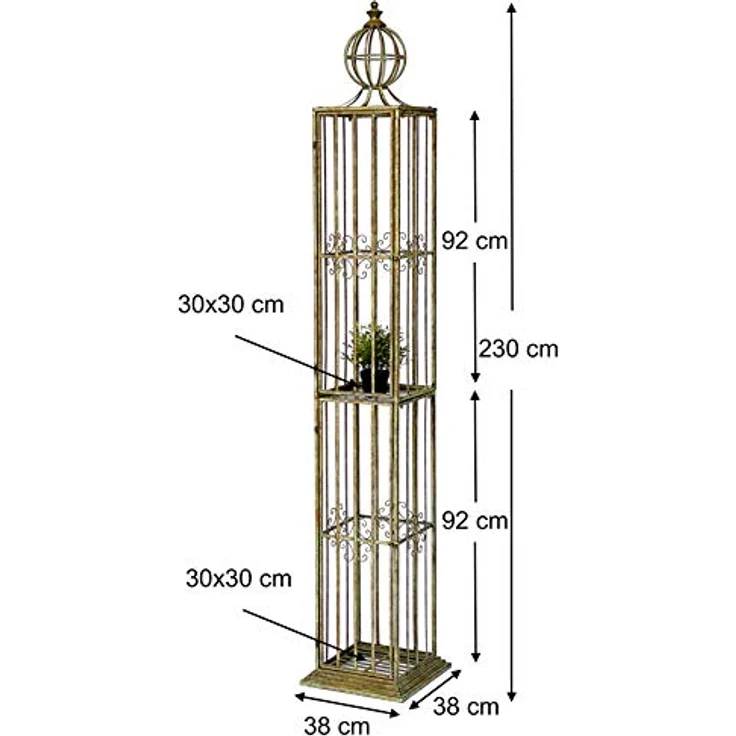 DanDiBo Rosensäule 230 cm, Metall Rankhilfe mit Befestigungslöchern und Bodenanker, dekorativer Rosenturm Garten – Bild 2