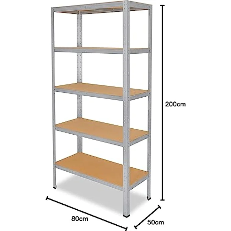 HOME Steckregal 200x80x50 cm verzinkt mit 5 Böden - Shelfplaza – Bild 2