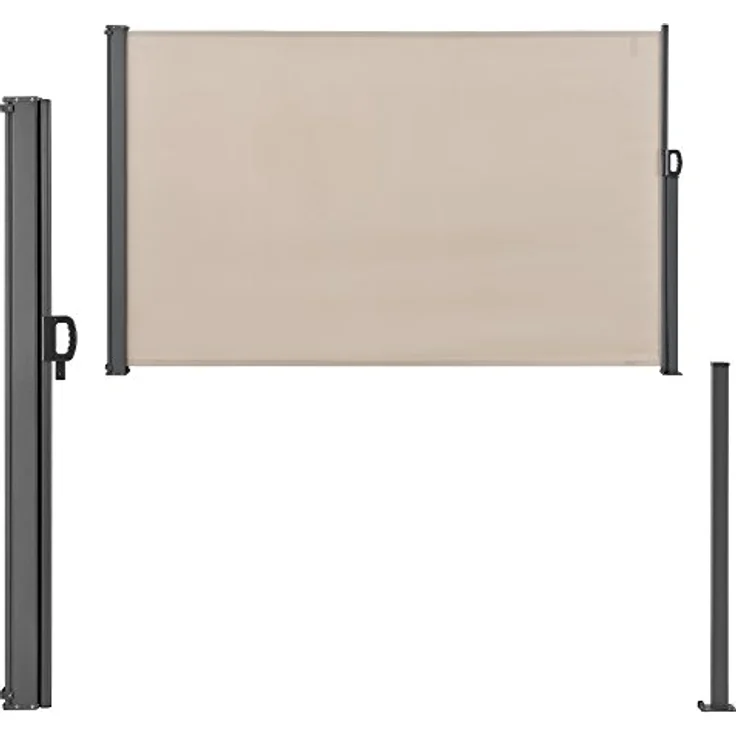 pro.tec Seitenmarkise 180x300cm beige Sichtschutz Markise Sonnen- & Windschutz mit einfacher Montage und elegantem Design – Bild 4