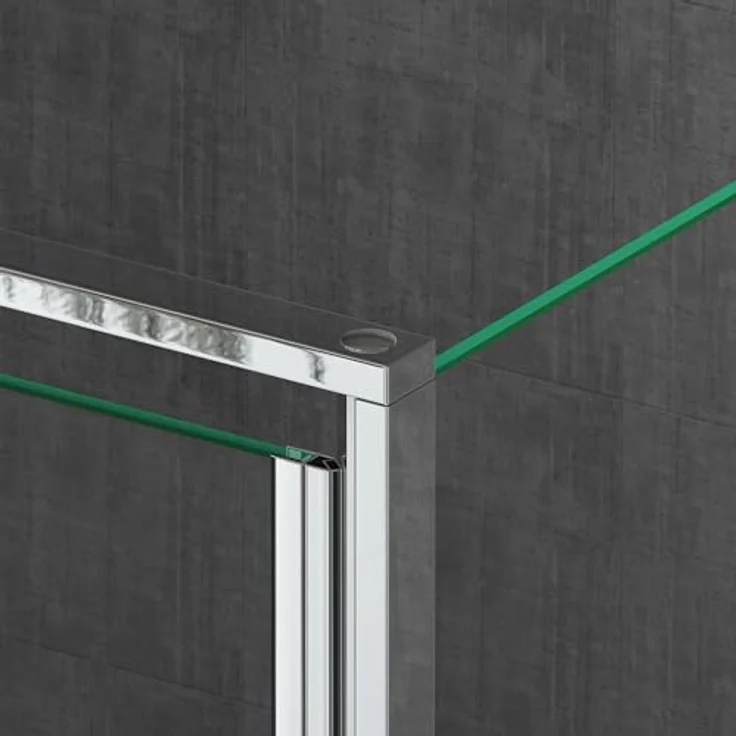 doporro Ravenna36-Plus Eck-Duschkabine 80x90x195cm, Milchglas Streifen, Hebe- und Senkmechanismus, ESG-Sicherheitsglas, beidseitige Easy-Clean-Beschichtung, Aluminiumrahmen – Bild 4
