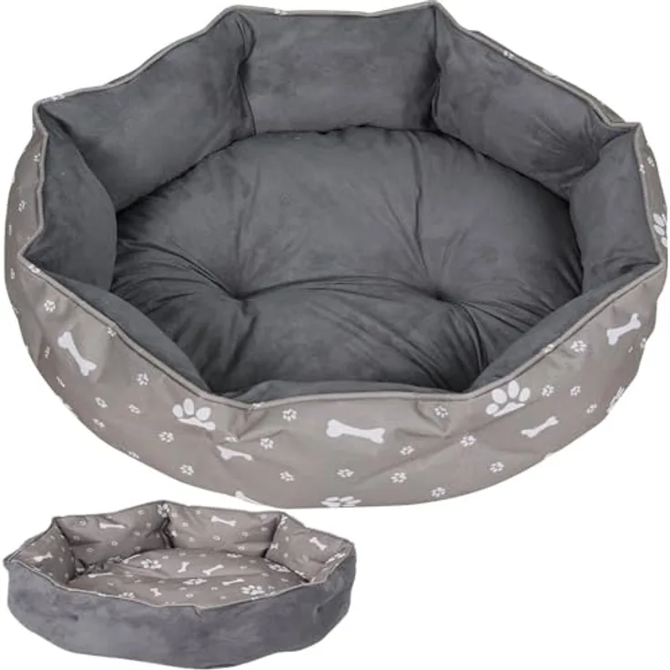Mucola Katzenbett waschbar Katzenschlafplatz Ø60cm mit zweiseitigem Innenkissen Haustierbett für Katzen oder kleine Hunde Hundekissen Katzenkörbchen mit rutschfestem und wasserabweisendem Boden