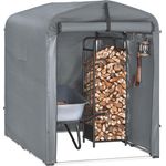 SoBuy KLS11-DG Fahrradgarage wetterfest, Carport Zelt für 1-2 Fahrräder mit UV-Schutz, grau, 120x163x176cm