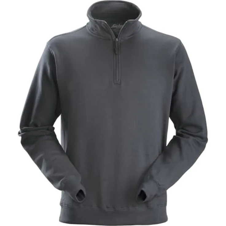 Snickers Workwear Troyer, robuster Reißverschluss-Troyer aus 80% Polyester und 20% Baumwolle, Größe XS, stahlgrau, 300 g/m²