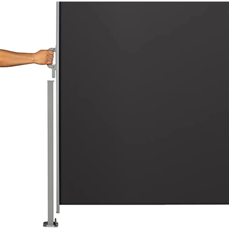 SVITA Seitenmarkise 500x160 cm, ausziehbar, Sichtschutz und UV50+ Sonnenschutz, Dunkelgrau – Bild 2