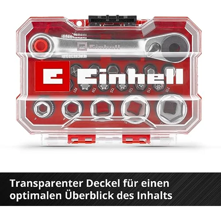 Einhell Bohrer- und Bitset 118683, 21-tlg. Set mit robusten S2 Stahl Bits, Schnellwechselbithalter und Aufbewahrungsbox – Bild 7