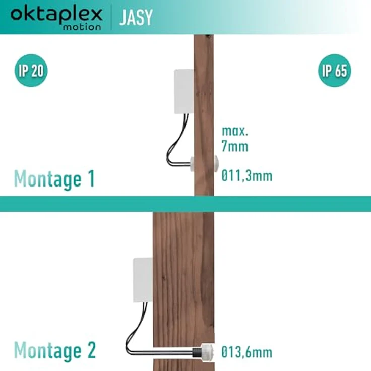 Oktaplex motion Oktaplex Jasy Einbau Dämmerungssensor aussen und innen Lichtsensor IP65 Dämmerungsschalter weiss 230V – Bild 3
