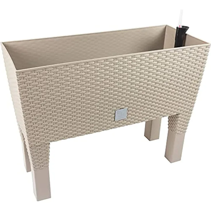 Maceta alta 30 L Prosperplast Rato case high de plástico en color Blanco, 46 (alto) x 60 (ancho) x 25 (profundo) cms