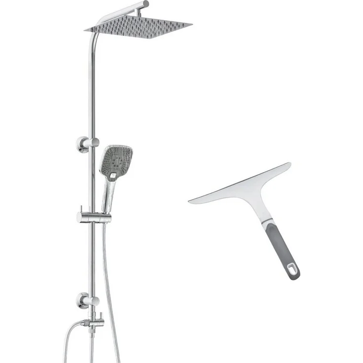 Eisl Brausegarnitur EASY DELUXE, Regendusche, höhenverstellbar, inkl. Duschabzieher – Bild 1