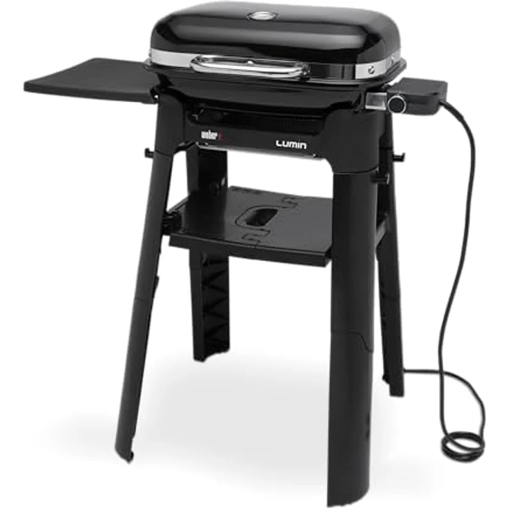 Weber Lumin 1000 Compact Elektrogrill, Schwarz, mit multifunktionalem Kochstopp, Dämpfen, und eingebautem Thermometer – Bild 2
