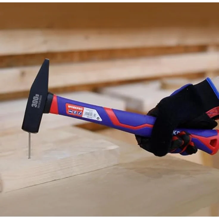 WorkPro WP241022 Schlosserhammer 300g mit Glasfaserstiel, ideal für Metallverarbeitung und Meißelarbeiten – Bild 5
