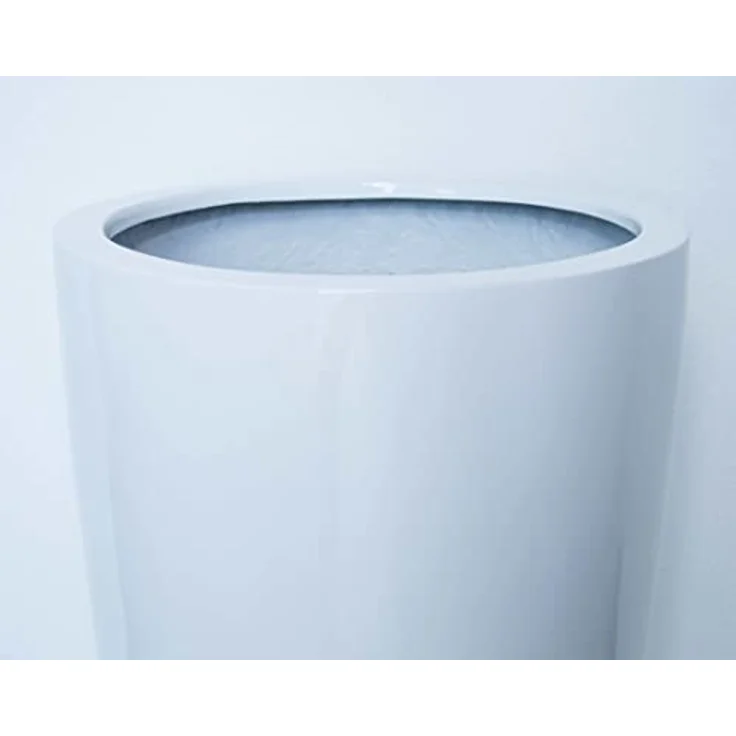Elegant Einrichten Pflanzkübel aus Fiberglas, Hochglanz-Weiß, konisch, D30xH60cm, UV-beständig und frostsicher – Bild 3
