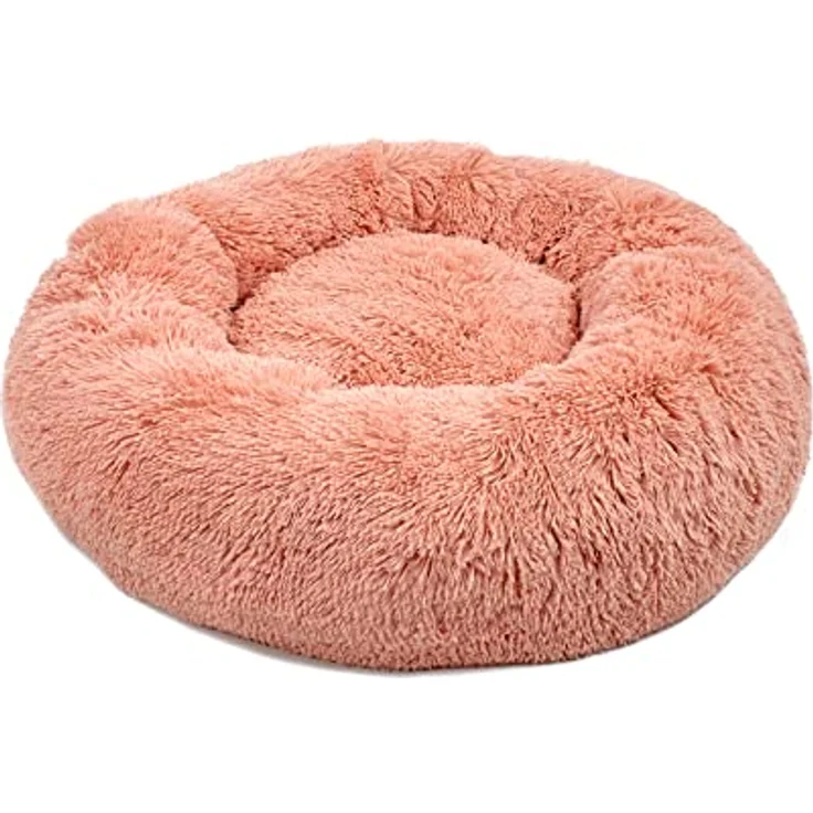 lionto Hundebett rund Hundekissen Hundesofa Katzenbett Donut, (S) 40 cm Ø rosa – Bild 1