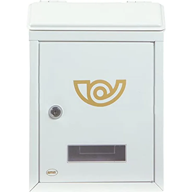 Amig - Außenbriefkasten, Klene Briefkasten für den Außenbereich | Briefkasten für Wände, Mauern oder Türen | Ideal zum Sammeln von Briefen | Aus Stahl | Farbe: Weiß | Maße: 29,5x21x6,2 cm