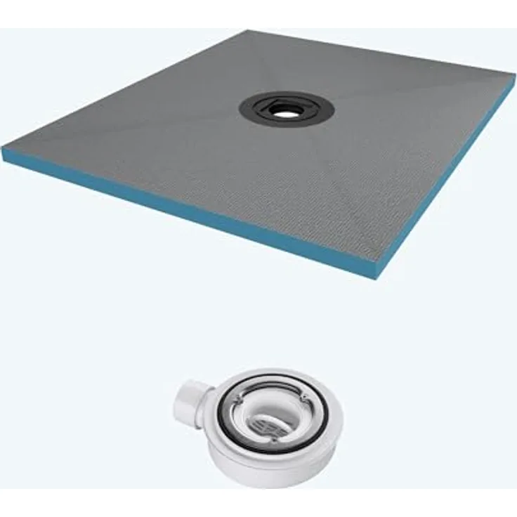 doporro Duschwanne Duschelement Befliesbar, Zuschneidbar mit Hochgeschwindigkeits-Ablauf und Präzisionsgefälle, 4 cm Höhe, XPS