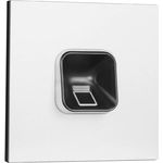 EKEY 204703 sLine Fingerprintset (Fingerprint Schwarz, Gira 106 Sprechanlagenmodul Aluminium, Controller), Biometrische Zutrittslösung für Sprechanlage Gira, 0,4 W, 12-24 V, Schwarzer Fingerprint