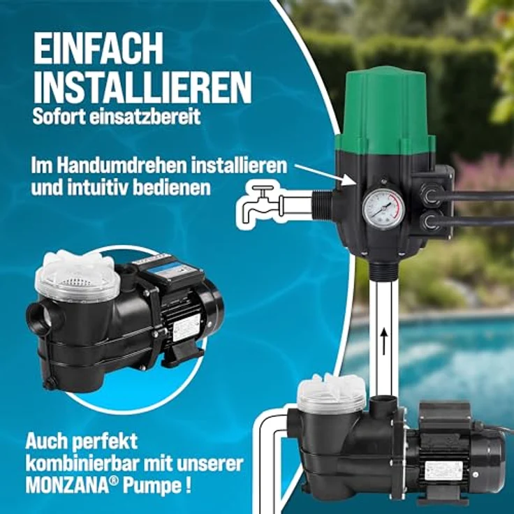 Deuba monzana® Druckschalter Pumpensteuerung Druckwächter Baranzeige mit/ohne Kabel ohne Kabel – Bild 8