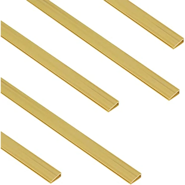 Sekey PVC Zaunschiene Abdeckprofil 5pcs x 1m, Schutzzubehör für PVC Sichtschutzmatte, 1 m/Wurzel, 5er Set, Bambus – Bild 1