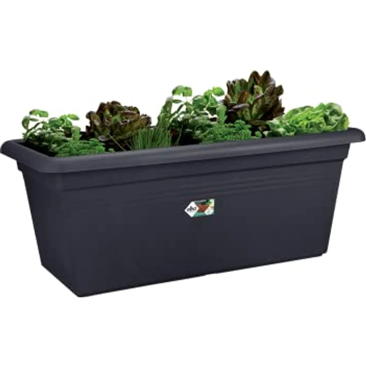elho Green Basics Garten XXL 100 - Übertopf für Außen - Ø 96.0 x H 39.5 cm - Schwarz/Living Schwarz – Bild 3