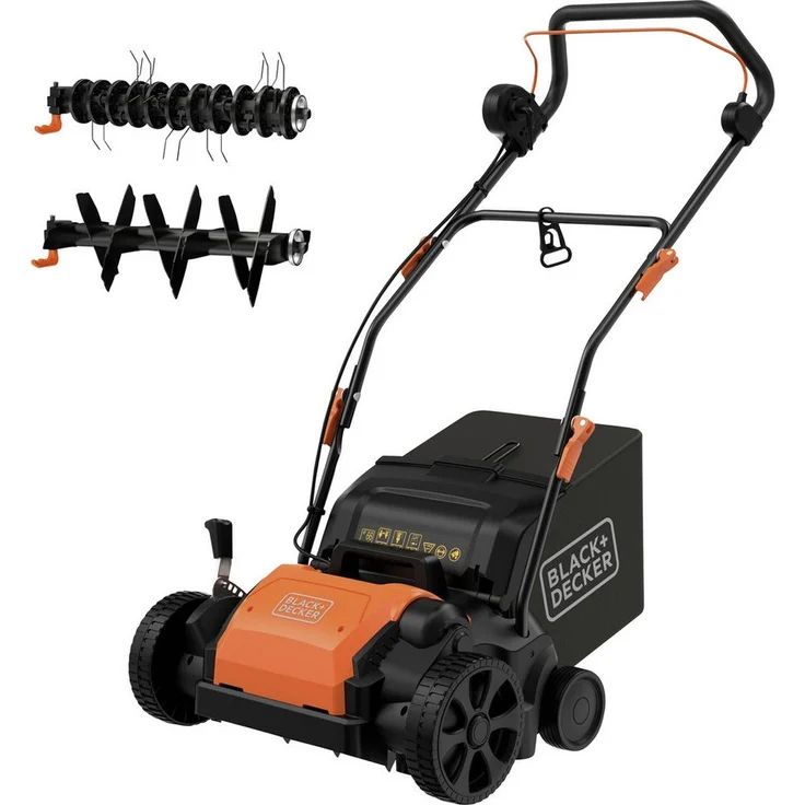 Black + Decker Elektro Vertikutierer, fahrbar mit 30 cm Arbeitsbreite, 1.200 W Motor, 3-in-1 Funktion