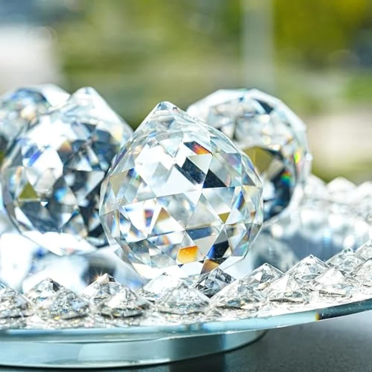 Crystalsuncatcher Sonnenfänger aus klarem Glas, Kristallkugel Prisma, Feng Shui, Hängelampe, 50 mm – Bild 7