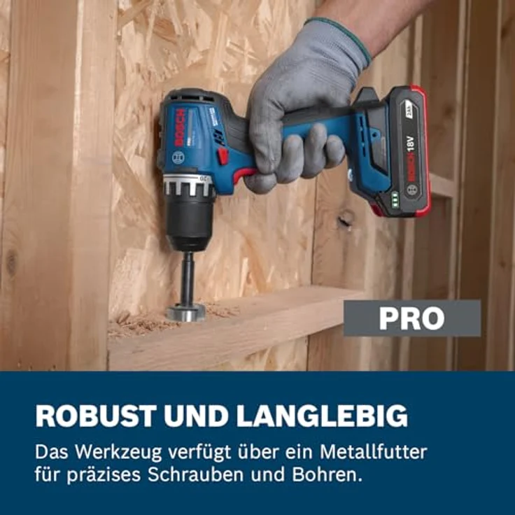 Bosch Professional GSR18V-52, Akku-Bohrschrauber mit 52 Nm Drehmoment, kompakt 146 mm Länge, Karton – Bild 4