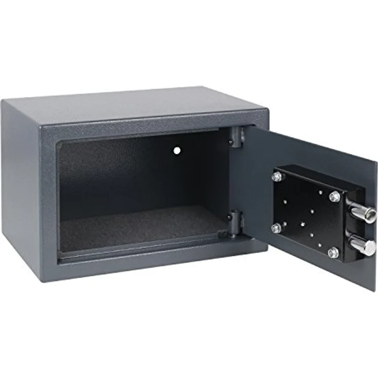 HMF 49200-11 Möbeltresor Doppelbartschloss, 31,0 x 20,0 x 20,0 cm, anthrazit – Bild 2