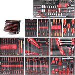 Mephisto-Tools Werkstattwagen, Pro-Line 12 abschließbare Schubladen, CRV Werkzeug, schwarz/rot