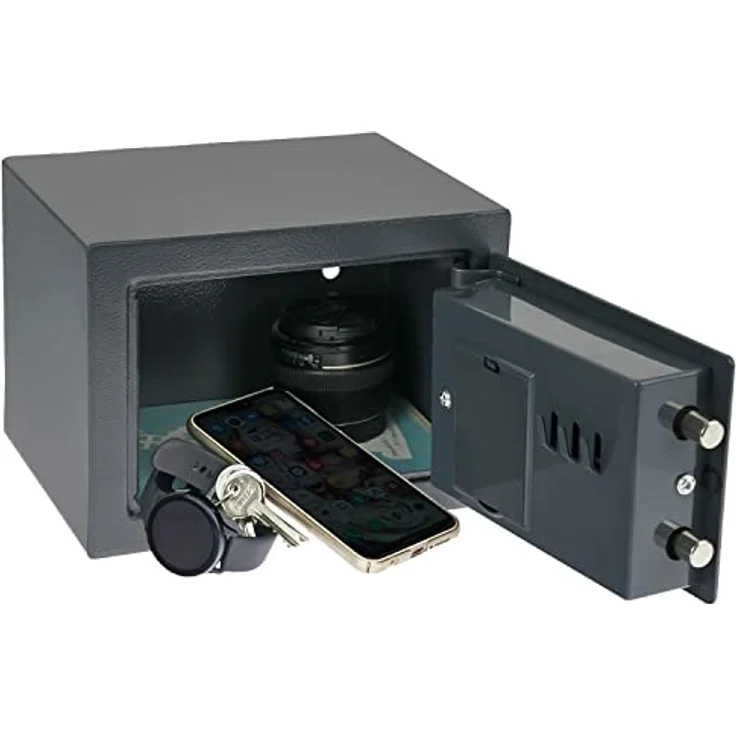 HMF 46126-11 Safe Tresor klein mit Zahlenschloss, Möbeltresor | 23 x 17 x 17 cm | Anthrazit – Bild 3