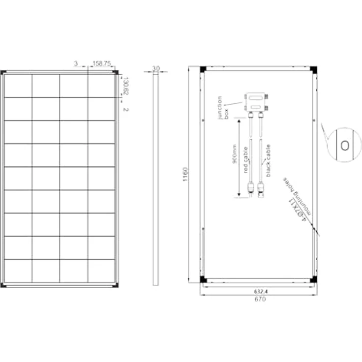 EnjoySolar monokristallines Solarpanel 150W 12V, schwarzer Rahmen, 158,75 mm PERC-Zellen, 0% MwSt. – Bild 4