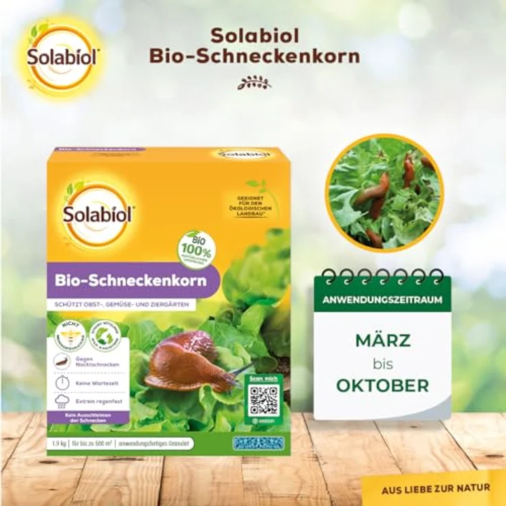 Solabiol Bio-Schneckenkorn, 1,9 kg Faltschachtel für ökologische Schneckenbekämpfung, bis zu 500m², regenfest und nützlingsschonend – Bild 7